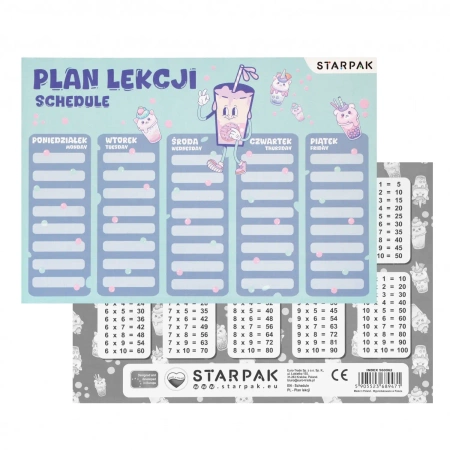 Plan lekcji z tabliczką mnożenia - STARPAK
