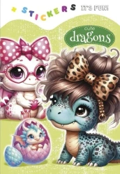 Kolorowanka 135x190 z naklejkami Urocze smoki - Fresh