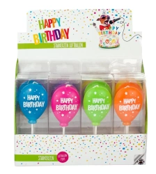 Świeczka balon Happy BIRTHDAY FUN 1szt mix kolorów - TRENDHAUS