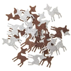 Brokatowe naklejki pianki sarenki 30szt - Dalprint dpCraft