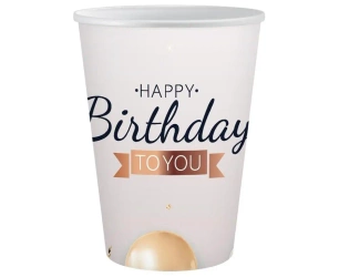 Kubeczki papierowe Happy Birthday 250ml 6szt - Godan