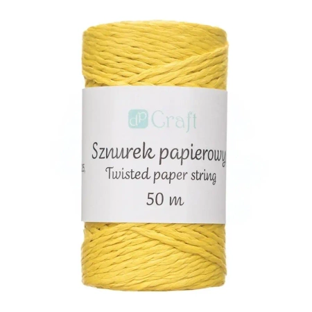 Sznurek papierowy skręcany 50m żółty - Dalprint