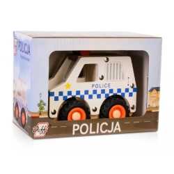 Auto drewniane z oponami Policja - Daffi