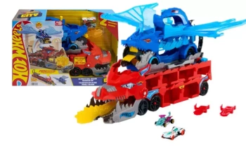 Hot Wheels. JBM72 City transporter. Podwójny smok. Zestaw 2 w 1