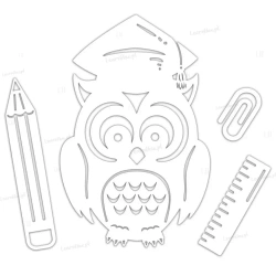 Dekoracje szkolne - Sowa witraż duża 4el - LearnHow