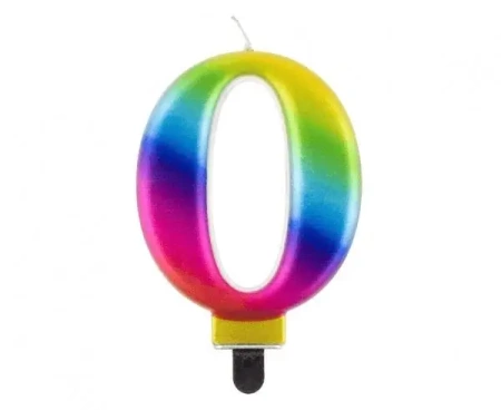 Świeczka cyferka 0 Beauty&Charm Galaxy 8cm - Godan