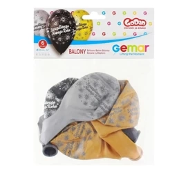Balony Premium Szczęśliwego Nowego Roku 30cm 6szt - Godan