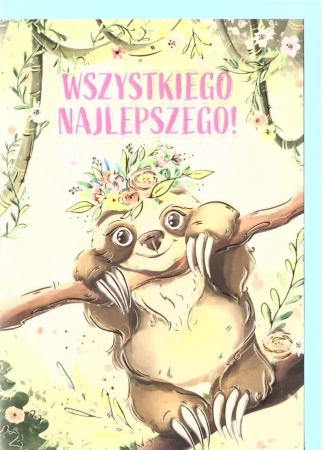 Karnet A5 Urodziny - Leniwiec - Henry