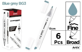 Marker Chromax z 2 końcówk. blue grey BG3 (6szt) - Artix