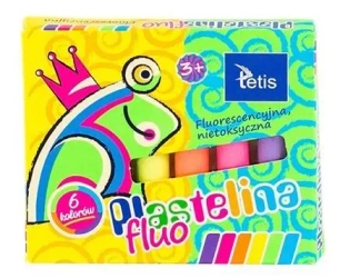 Plastelina fluorestencyjna 6 kolorów 15g KP002-A - Tetis