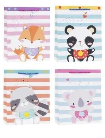 Torebka ozdobna 18x23x8cm hot-stamp mix ROZETTE