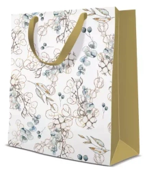 Torebka prezentowa Zimowe liście, średnia