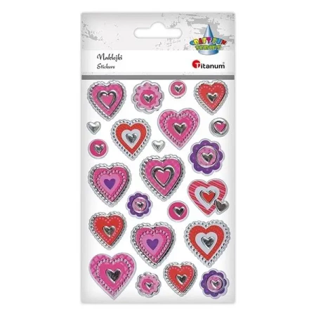 Naklejki foliowe serca mix 23szt - Titanum