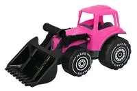 Traktor z ładowaczem 32 cm, kolor różowy PLASTO - Tactic