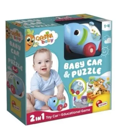 Carotina Baby - Puzzle słoń i samochodzik - Lisciani