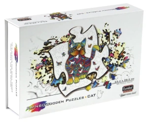 Puzzle 99 drewniane kolorowe Kot - EUREKA 3D