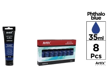 Farba akrylowa intensywnie niebieska 35ml (8szt) - Artix