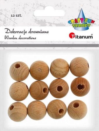 Koraliki drewniane 12szt - Titanum