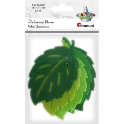 Filcowe liście 85x60mm zielone 5szt - Titanum