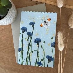 Karnet Dziękuję Motyl i chabry Podziękowania - Alex Clark