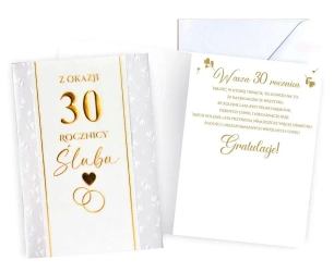 Karnet Rocznica ślubu 30 - Kukartka