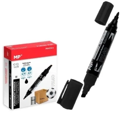 Marker dwustronny perman. czarny 2,0/5,0mm (12szt) - MP Main Paper