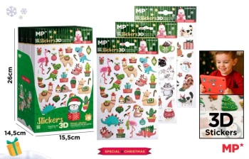 Naklejki świąteczne Boże Narodzenie 3D MIX - MP Main Paper