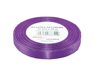 Wstążka satynowa fioletowa 12mmx32m - Brewis