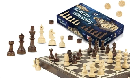 Szacho-warcaby drewniane 31cm - Rafał Magiera