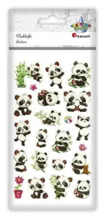 Naklejki wypukłe misie panda mix 22szt - Titanum