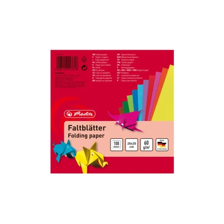 Papier kolorowy 20x20 cm 100 arkuszy - Herlitz