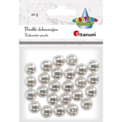 Koraliki plastikowe perełki białe 20g - Titanum