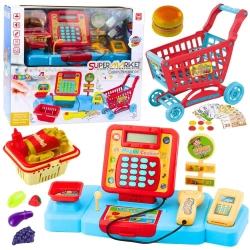 Zestaw sklepowy kasa + koszyk z dźwiękiem - Leantoys