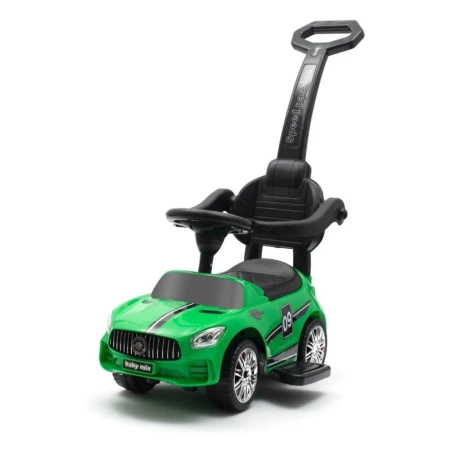 Jeździk dziecięcy z dźwiękiem i rączką Racer ziel - Baby Mix