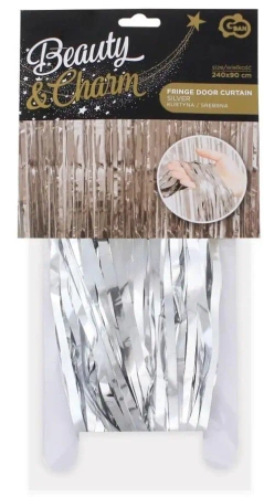 Kurtyna dekoracyjna srebrna 90x240cm - Godan