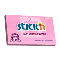 Notes samoprzylepny 127x76mm 360 stopni różowy 100 kartek - STICKN