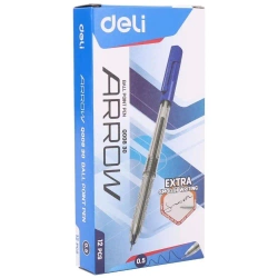 Pióro kulkowe Arrow 0,5mm niebieskie (12szt) - DELI
