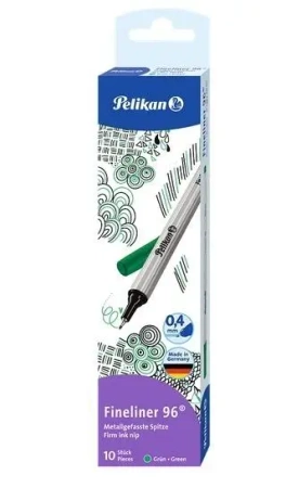 Cienkopis Fineliner 96 0,4mm zielony (10szt) - PELIKAN
