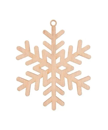 Bombka drewniana Płatek śniegu 3szt naturalna - Cresco