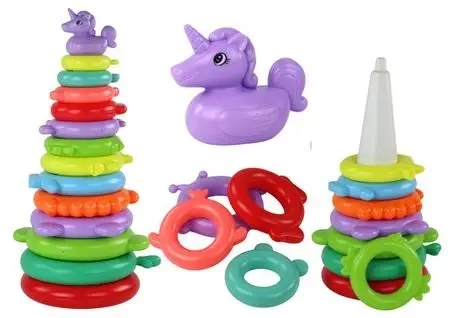 Piramidka jednorożec 13 kółek - Leantoys