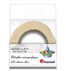 Wstążka bawełniana koronka 15mmx1.8m kremowa - Titanum