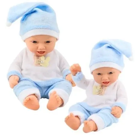 Lalka bobas w niebieskiej pożamce - Leantoys