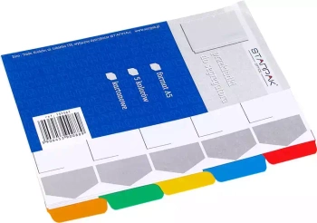 Przekładka A5 kartonowa, 5 kolorów