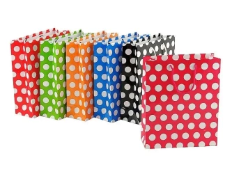 Torebka prezentowa w kropki 32x26x10cm MIX - ADAR