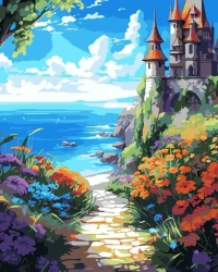 Malowanie po numerach 40x50 Zamek nad morzem - Koh-I-Noor