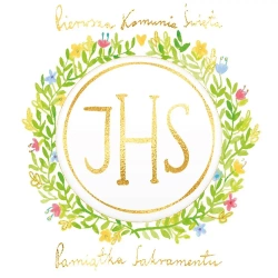 Karnet KW Komunia. Wianek z kwiatami - Henry