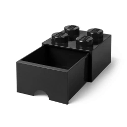 LEGO(R) pojemnik klocek z szufladą czwórka czarny - NHG