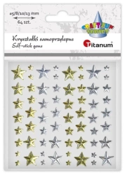 Kryształki samoprzylepne Gwiazdki mix 25szt - Titanum