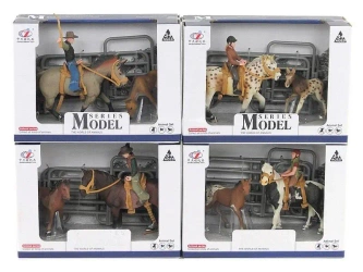 Stadnina, 2 konie, jeździec i akcesoria MIX - ADAR