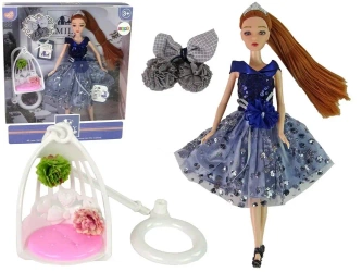 Lalka Emily huśtawka, kwiaty - Leantoys